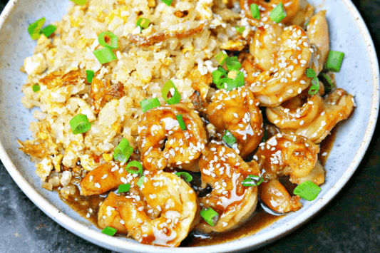 (SPECIAL!) Orange Peel Shrimp w/ Cauliflower Fried Rice (43g Protein)