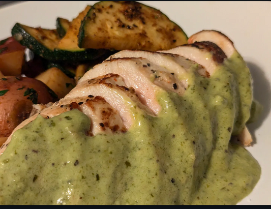 Grilled Chicken Pesto (low carb)