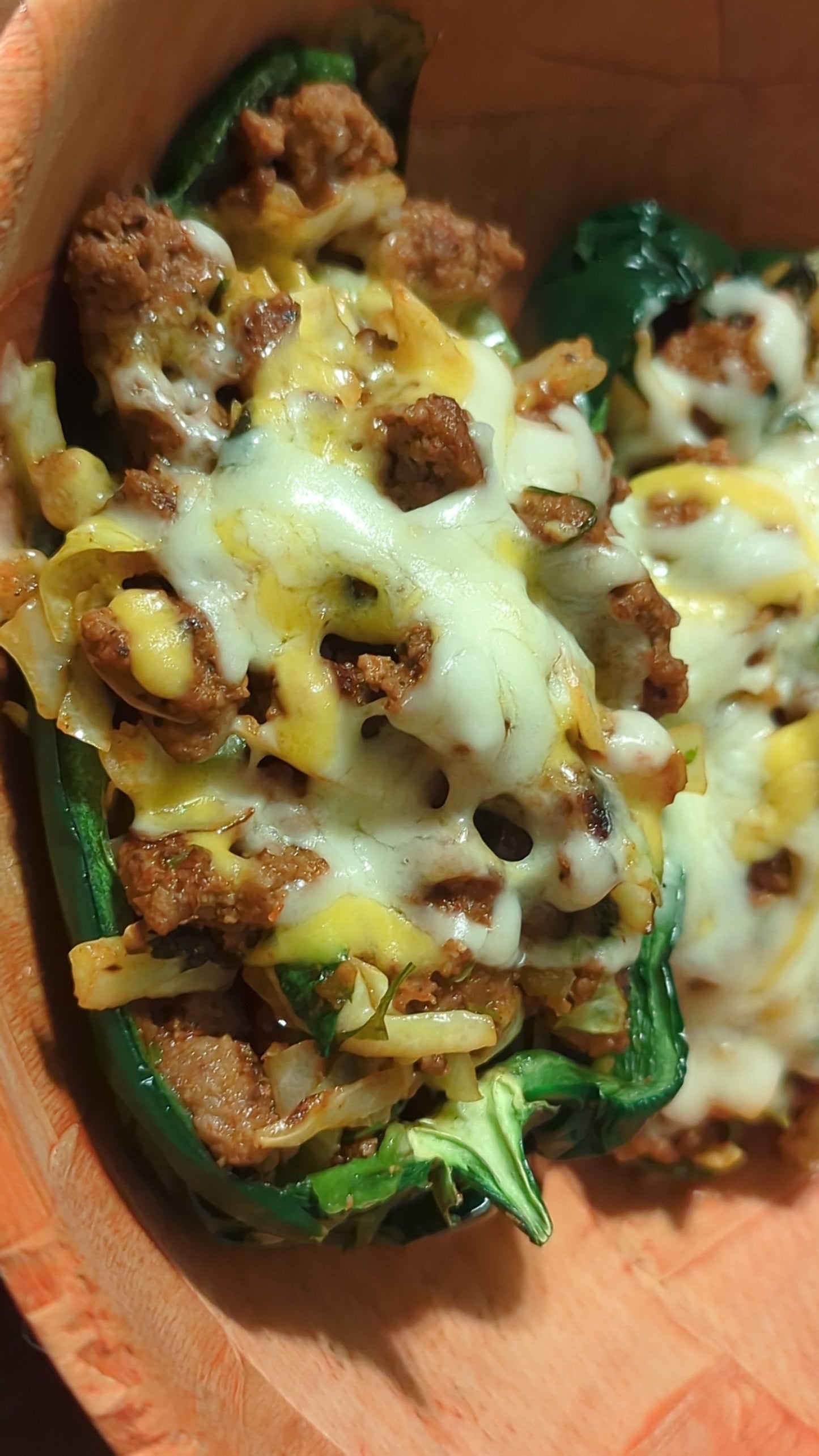 Ground Beef Stuffed Poblano Peppers (51g Protein)