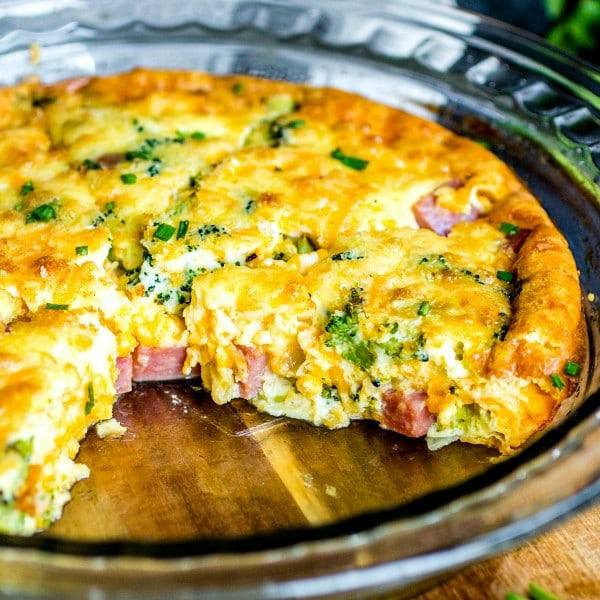 Crustless Ham & Cheddar Protein Quiche (37g Protein per Portion)