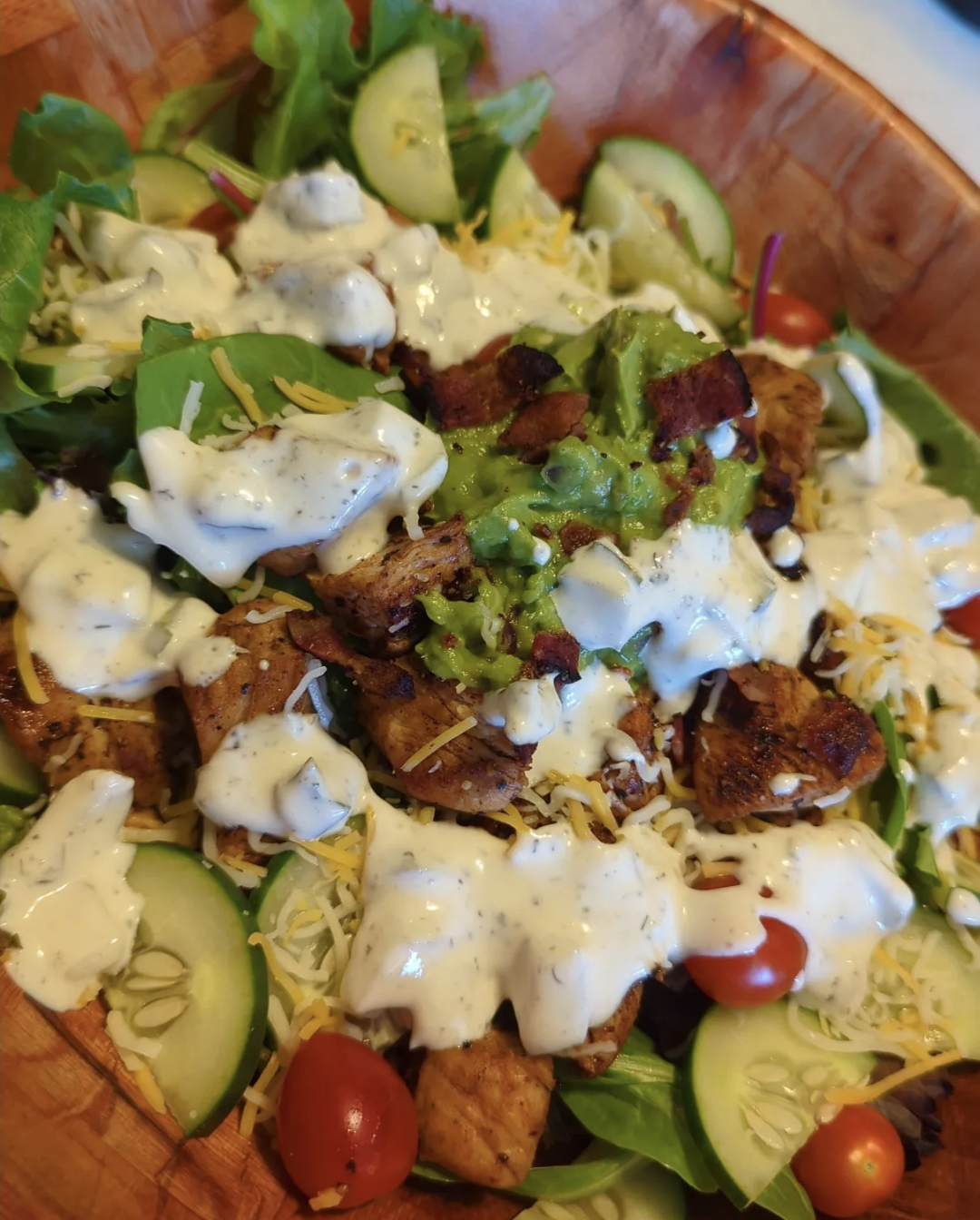 (SPECIAL) Chicken, Bacon, Avocado Salad (53g protein)